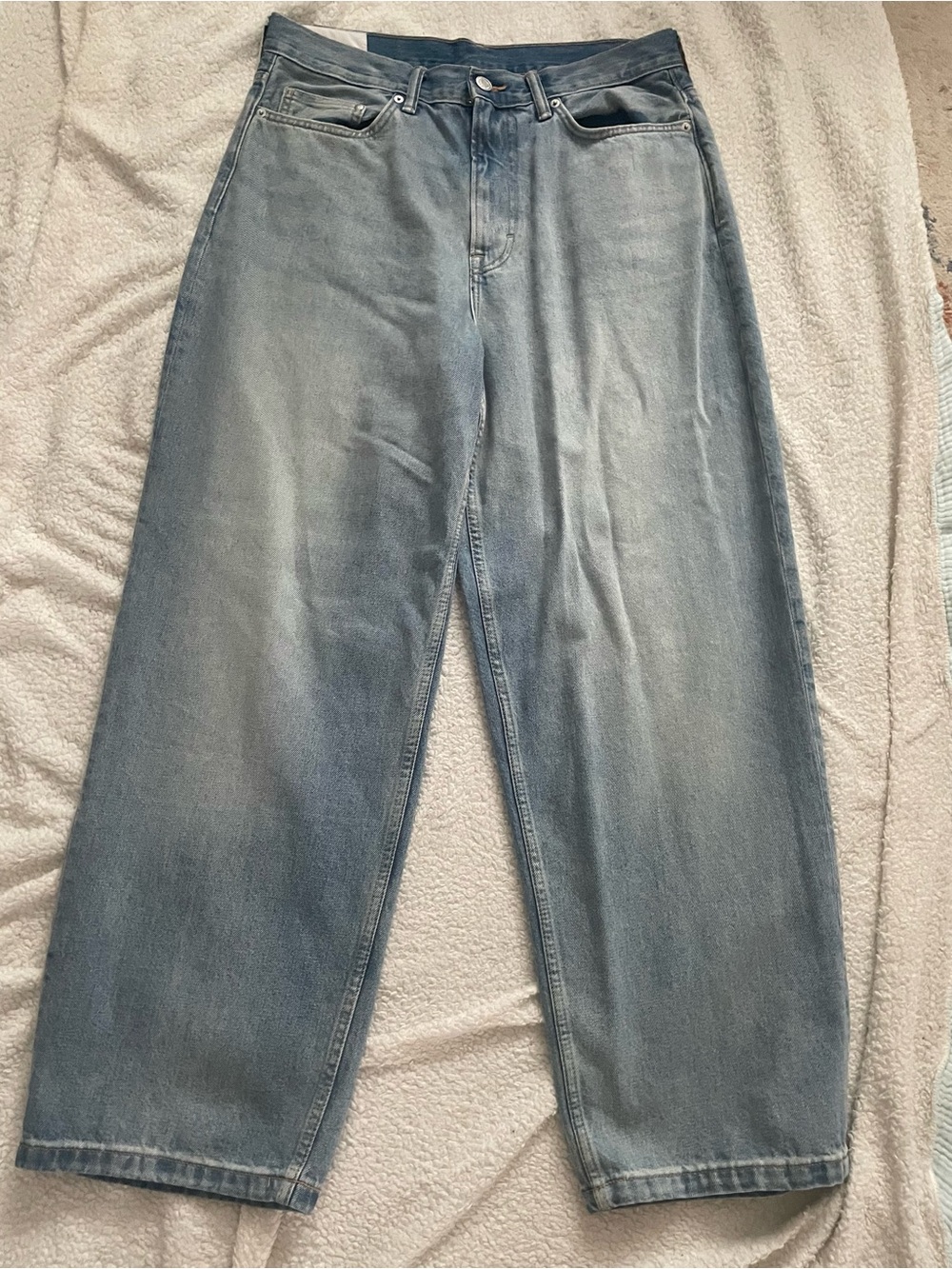 H&M Men's Washed Blue Baggy Jeans